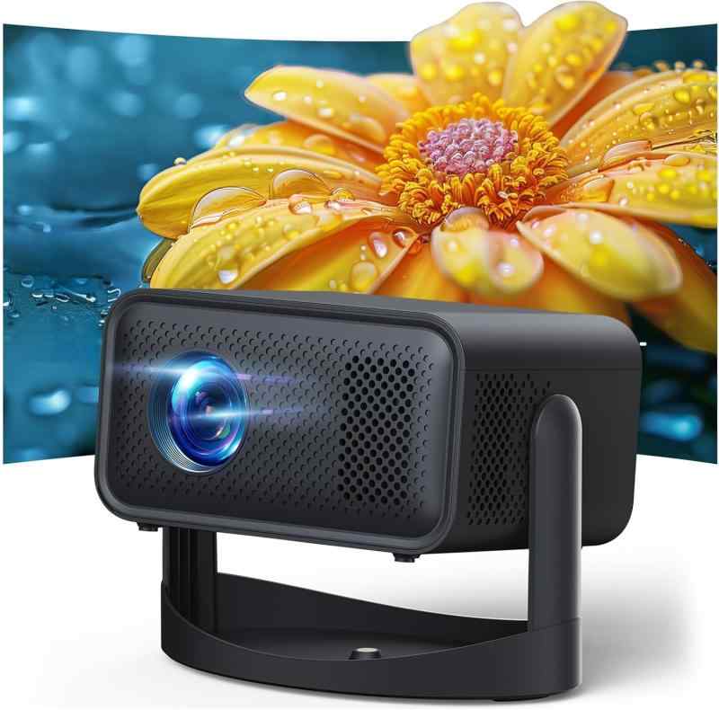 プロジェクター 家庭用 小型 【Android TV11.0搭載＆270°回転＆HiFi外部スピーカー】 1080P 4K対応 天井投影 自動台形補正 Wi-Fi6 大画面 軽量Bluetooth5.0 短距離投影 大画面ホームシアター IOS/Andr