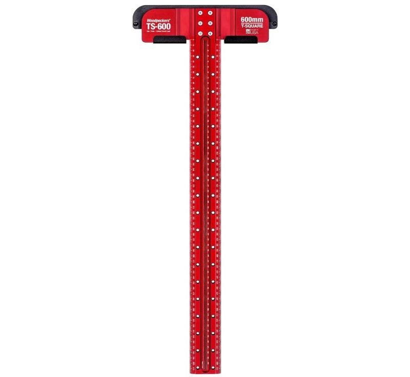 Woodpeckers Tスクエア、600mm、精密木工Tスクエア定規、内蔵エッジサポート、スクライブ&amp;シェルフピンガイド、ラックイットマウント、米国製。｜メゾンクローバー