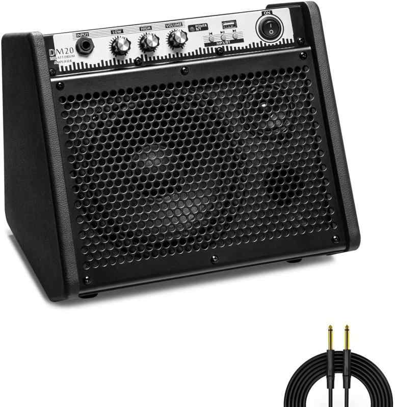 Coolmusic DM20 20W BT パーソナルモニターアンプ電気ドラムアンプスピーカー、キーボード、アコースティックギタースピーカー｜メゾンクローバー