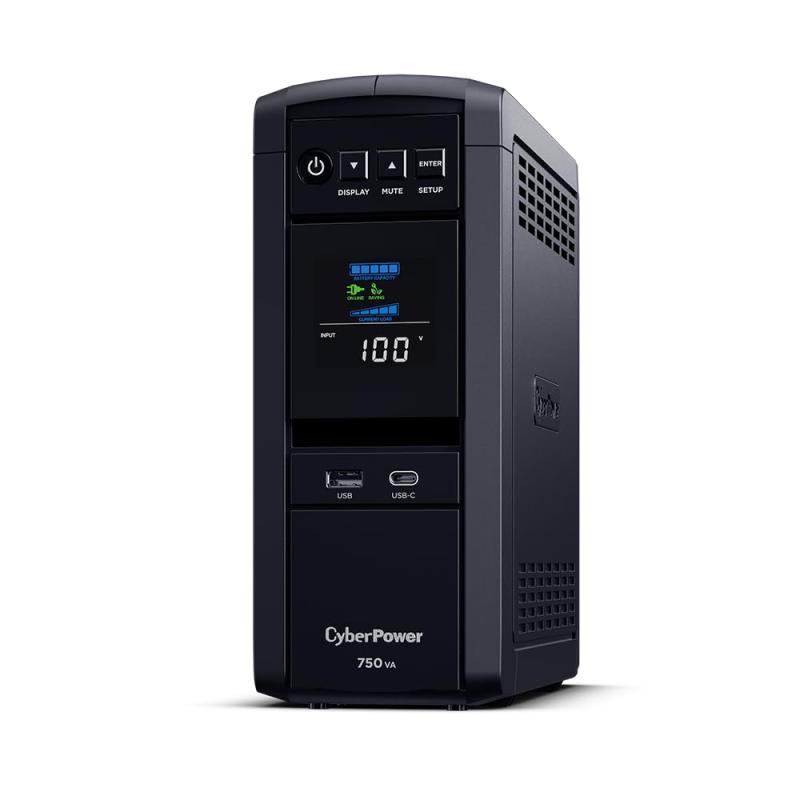 CyberPower (サイバーパワー) CP750PFCLCDJP 無停電電源装置 UPS ラインインタラクティブ給電/正弦波 750VA/525W ホームオフィス向け 角度調節可能カラー液晶画面付 3年|メゾンクローバー