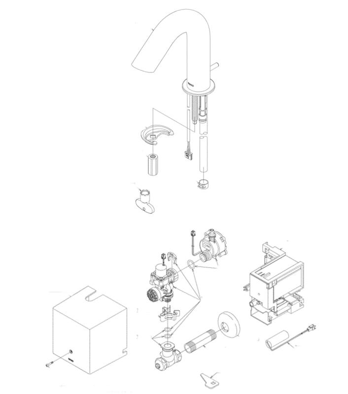 TOTO 水栓金具【TLE28SA1W】(TLE03505J+TLE28005J) アクアオート 台付自動水栓 Aタイプ 発電タイプ ワンプッシュ式 単水栓 (旧品番 TENA41AW)