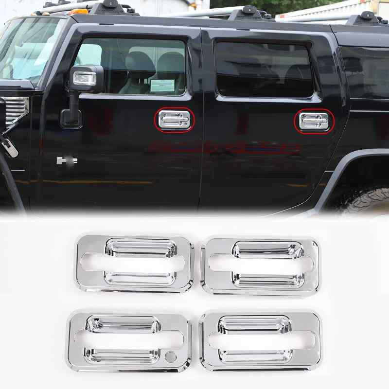 METYOUCAR ハマー H2 2003-2009に適用 車用 ドアハンドルプロテクター ドアノブ ガード 傷防止 保護カバー アクセサリー 外装パーツ 4点セット