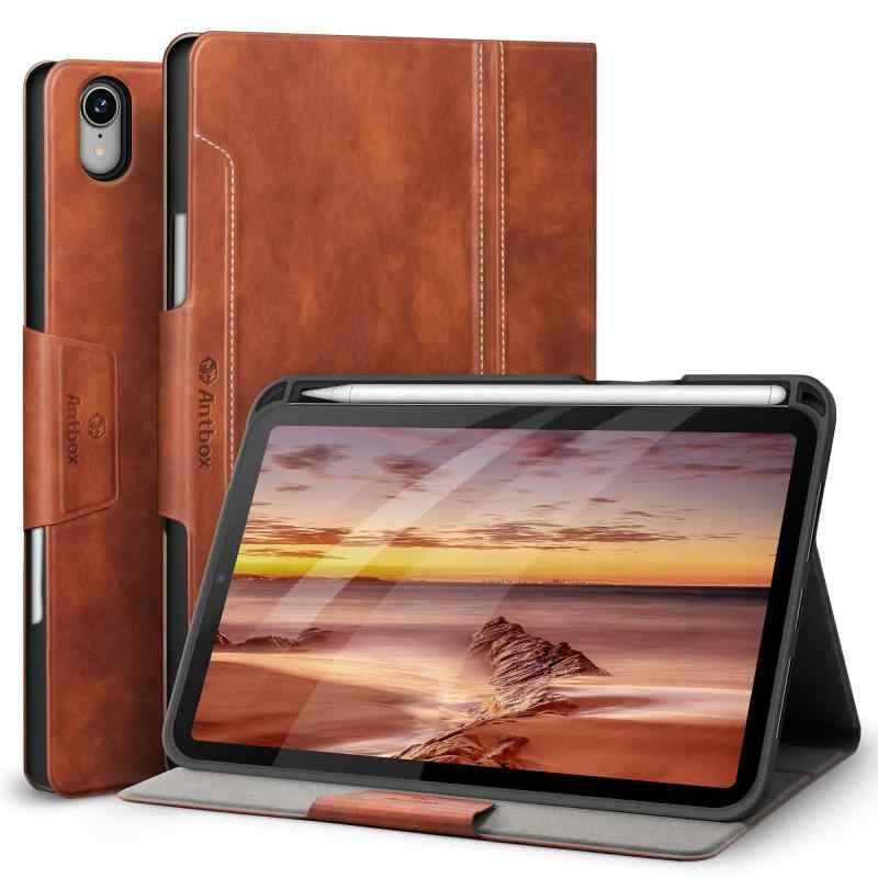 Antbox for iPad mini7 ケース (A17 Pro、2024) for iPad mini 第7/6世代 ケース ペンホルダー付き 高級PUレザー タブレットケースカバー オートスリープ＆スタンド機能付き 全面保護 防衝撃