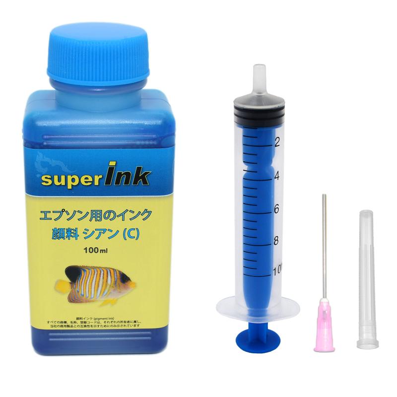 エプソン （EPSON）用 （絵の具） 詰め替え 取り替えっこインキ superInk（全機種相応う） + グローブ + 10ml教え込むこと器 + 針 + 旗がしら ライトマゼンタ-マゼンタ