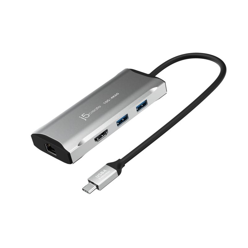 j5create USB-C ハブ 6in1ドッキングステーション HDMI 4K60Hz フルHD 144Hz USB A 3.2 Gen2 10Gbps x2 Type C PD100W 充電 10Gbps 有線LAN 軽量アルミ筐体 MacBook