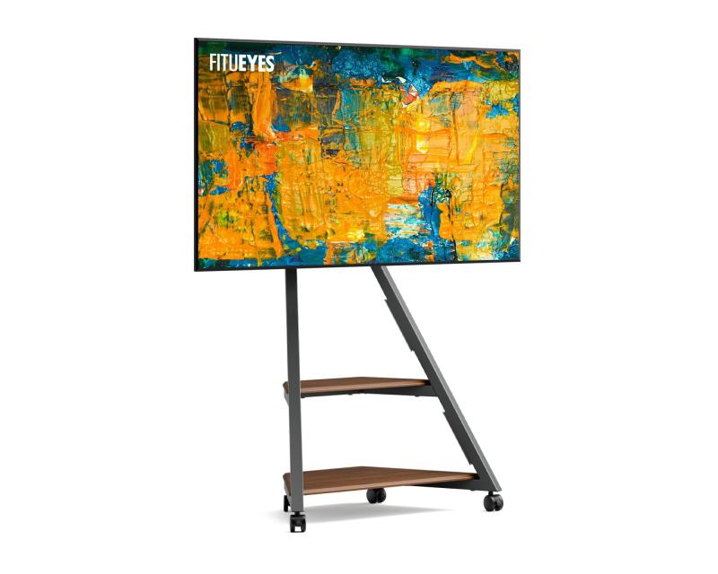 FITUEYES DESIGN 壁寄せテレビスタンド キャスター付き 32 43 50 55 60 65型対応 コーナーテレビ台 ケーブル管理 固定移動 デザイン 高さ調節 上下左右回転 インテリア 安定性 エッフェルシリーズ 耐