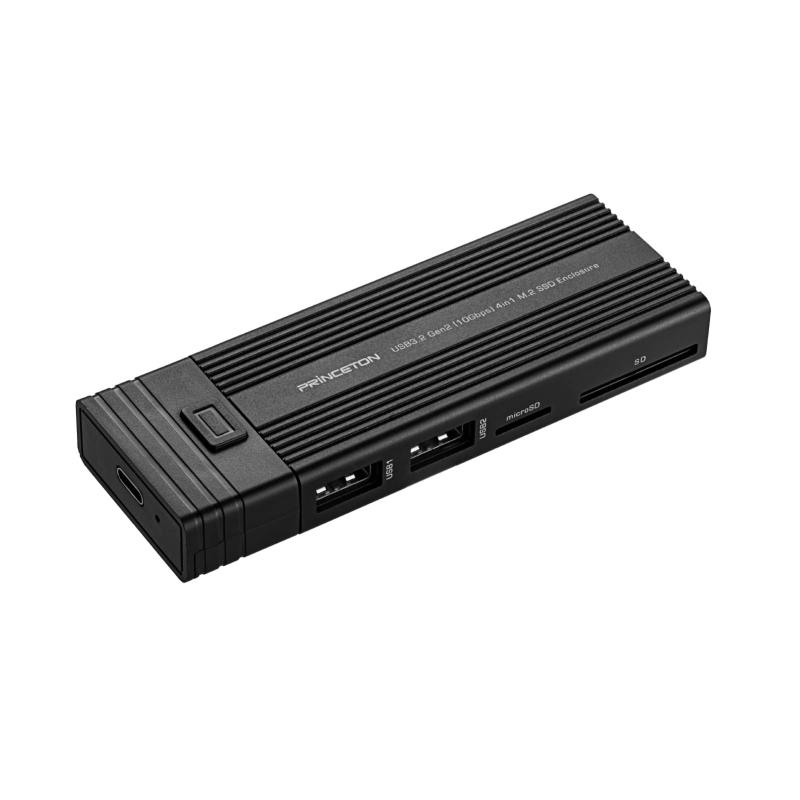 プリンストン 4in1 カードリーダー機能付き M.2 SSDケース（ USB Type-A×2 / microSD×1 / SD×1 / 電源不要 / オートスリープ機能 ） PRD-PSZEROU
