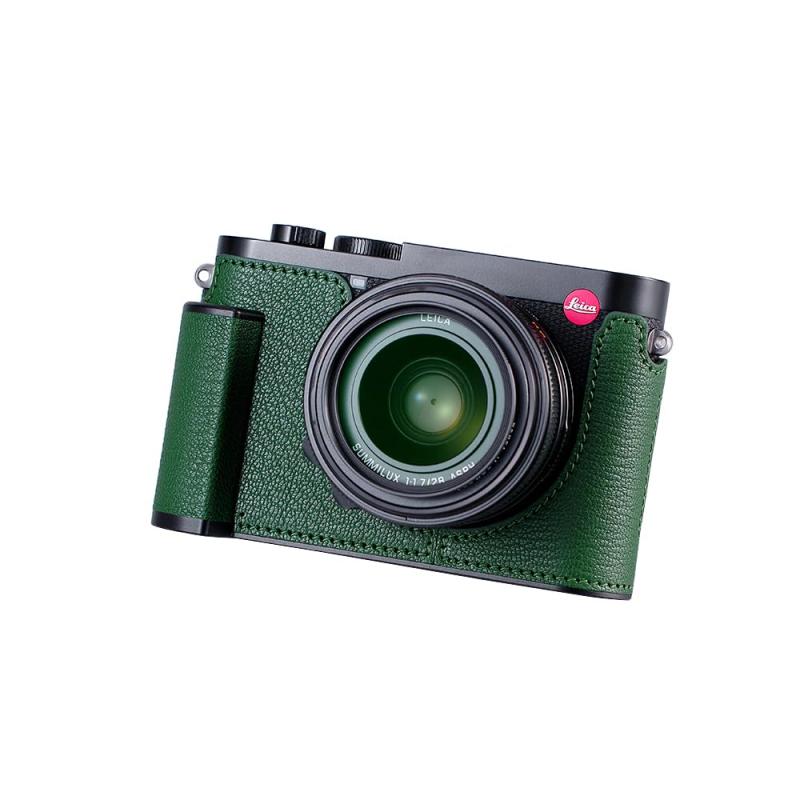 Leica Q3用カメラハーフケース、SIUTATDSHヴィンテージメタル本革カメラ保護ケース スタイリッシュ ポータブル 耐衝撃