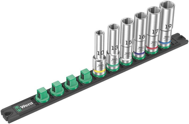 Wera ソケットレール ブラック 磁性あり ドライブ13mm|メゾンクローバー