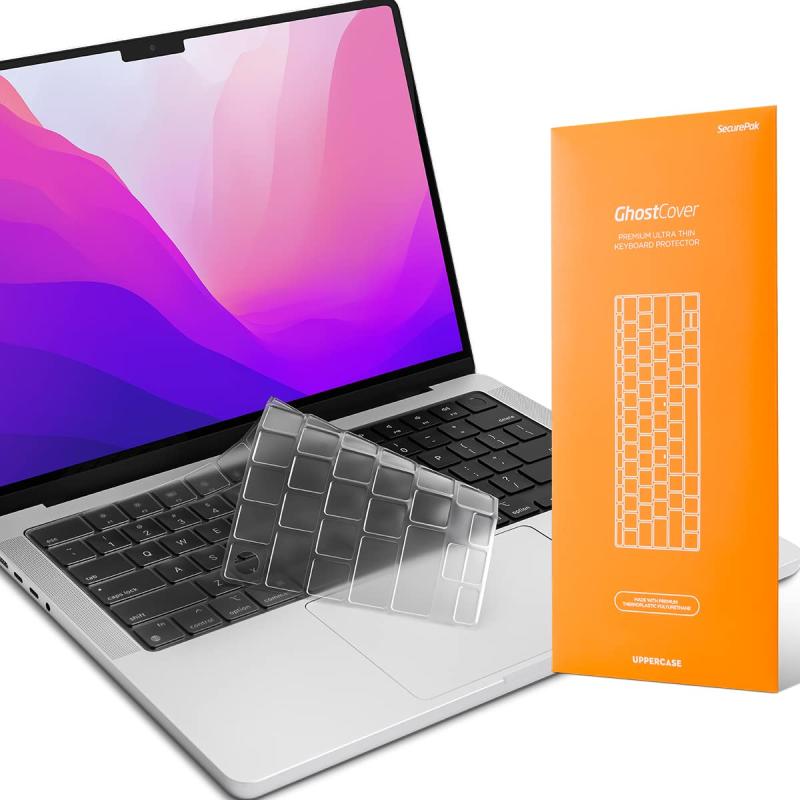 UPPERCASE GhostCover・・ プレミアム超薄型キーボードカバープロテクター、2021 2022 M1 Pro/Max MacBook Pro 35.6 cm (A2442 A2485)および2022 M2 MacBook Air 13インチ