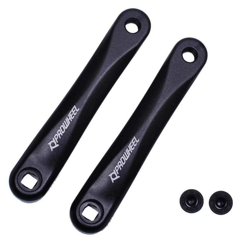 PROWHEEL Ebike クランクアーム 四角い穴、152MM/160MM/165MM/170MM/175mm ブラック 自転車クランクアーム 電動自転車用 ミッドマウントモーター トルク (1ペア)