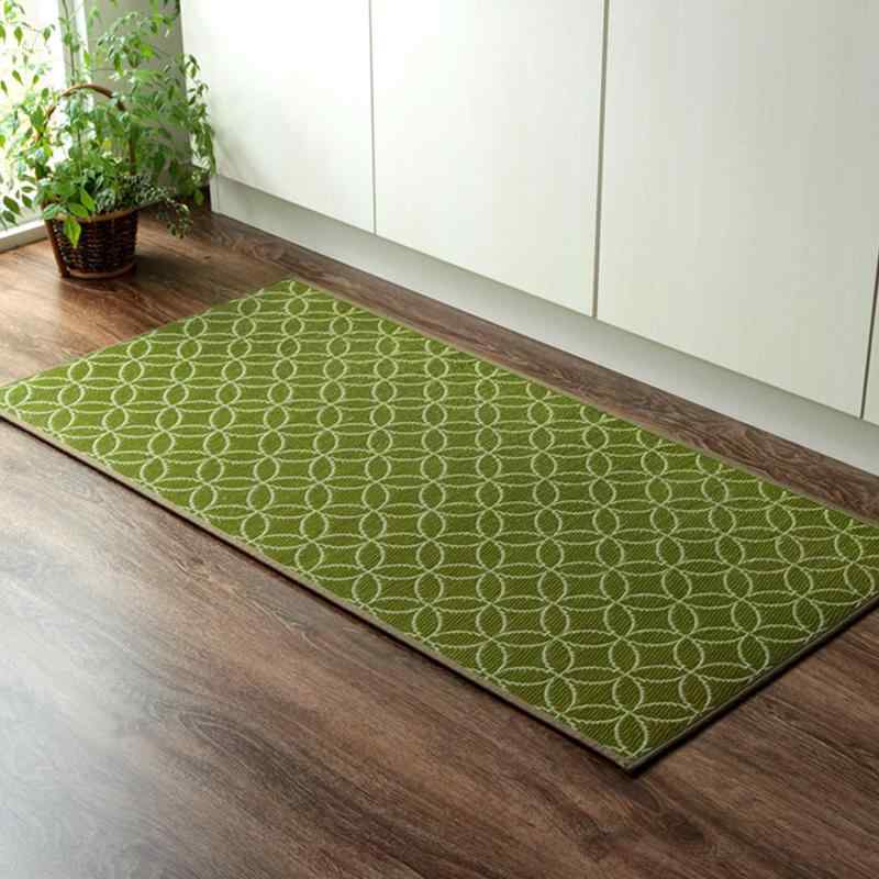 イケヒコ い草 マット キッチンマット 七宝 約60×150cm グリーン 国産 滑りにくい加工 シンプル 和モダン #8243320