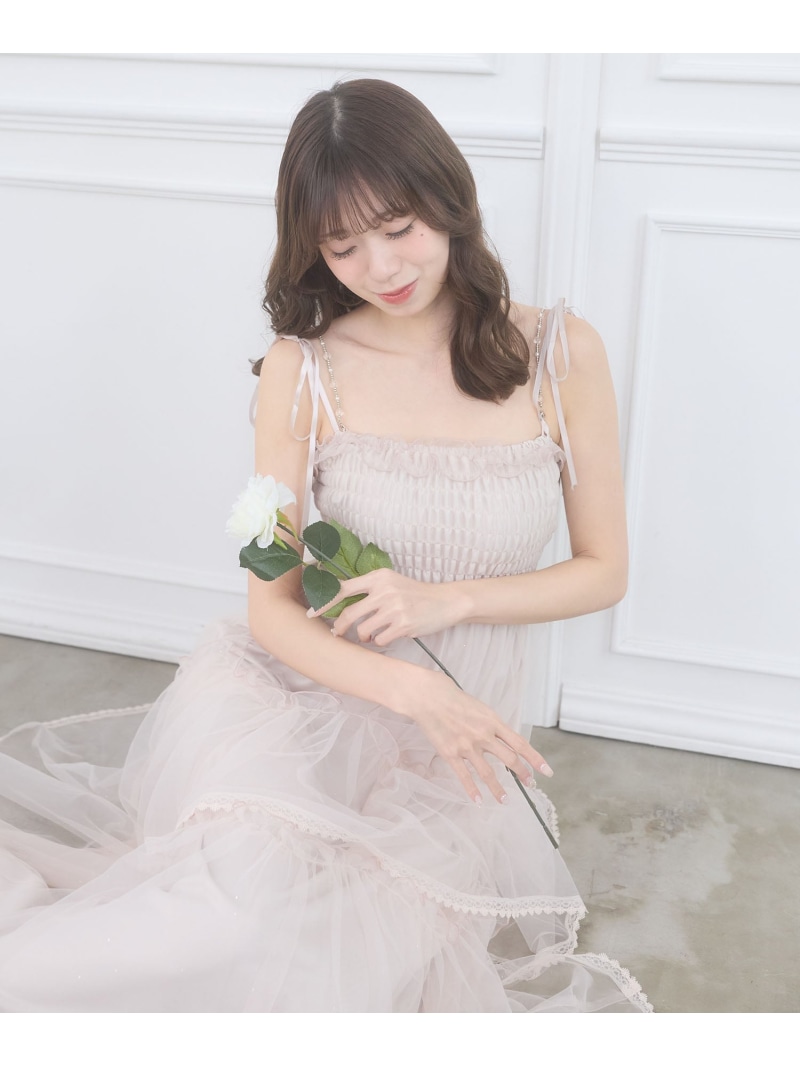 チェーン店付き添い人キラキラキャミワンピ MAJESTIC LEGON マジェスティックレゴン 衣装・御召しもの 余分の物の衣装・御召しもの サクラ色 薄墨色 黒いこと 白いこと【貨物輸送無料】[ Fashion]