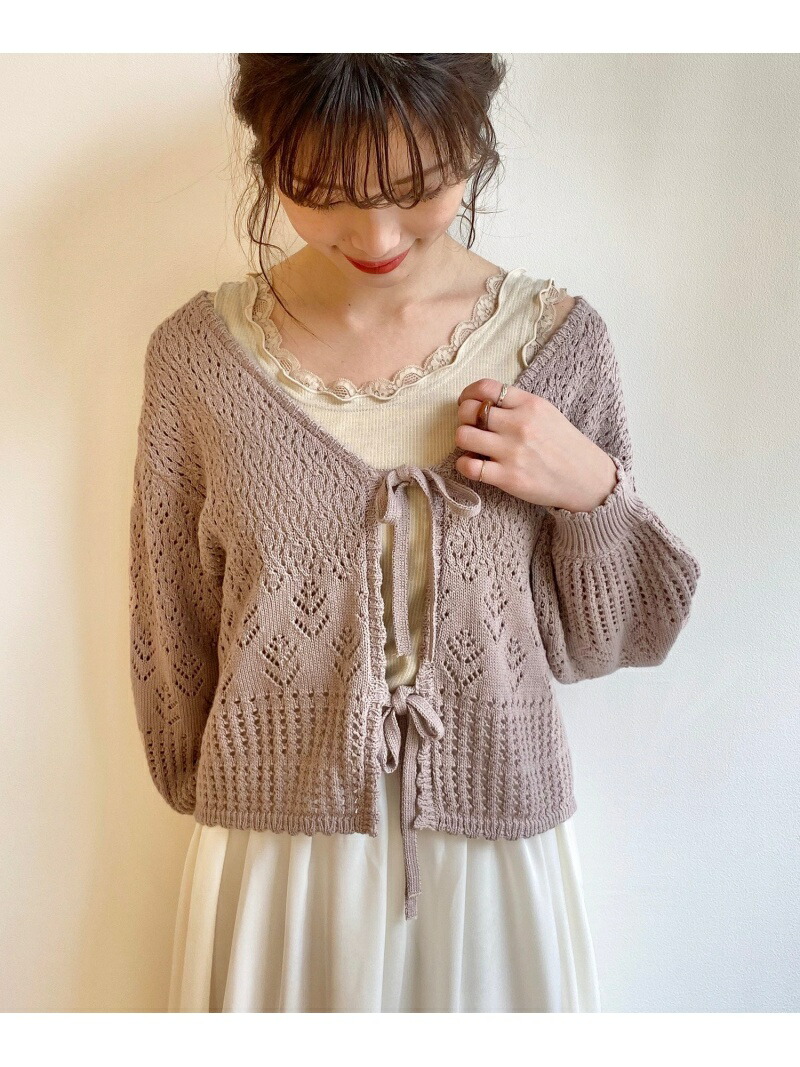 楽天市場 Rakuten Fashion Sale 61 Off レーシーパターンリボンカーディガン Majestic Legon マジェスティックレゴン ニット カーディガン ピンク ホワイト イエロー グリーン Rba E Majestic Legon マジェスティック