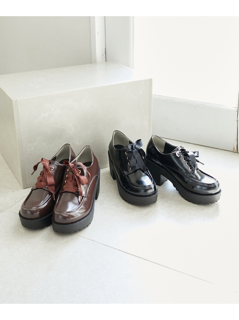 ボリュームヒールシューズ MAJESTIC LEGON マジェスティックレゴン シューズ・靴 余分の物のシューズ・靴 黒いこと 赤銅色【貨物輸送無料】[ Fashion]
