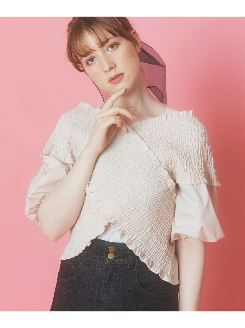 シャーリングクロスブラウス Majestic Legon マジェスティックレゴン セーター ブラウス シャツ ブラウス蛇足 ベージュ 茶色 貨物輸送無料 Rakuten Fashion Hotjobsafrica Org