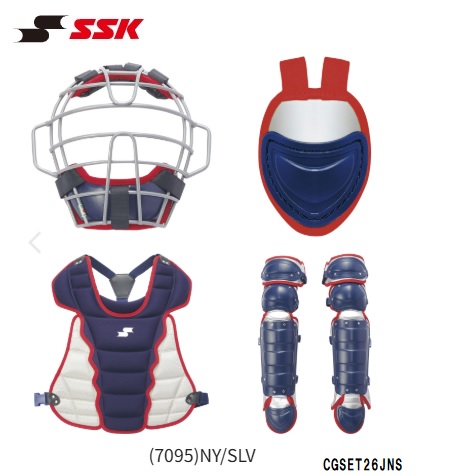 SSK エスエスケイ ジュニア軟式･ソフト兼用キャッチャーカラー3点セット 防具 キャッチャー 防具セット　CGSET26JNS｜メジャースポーツ 19,312円