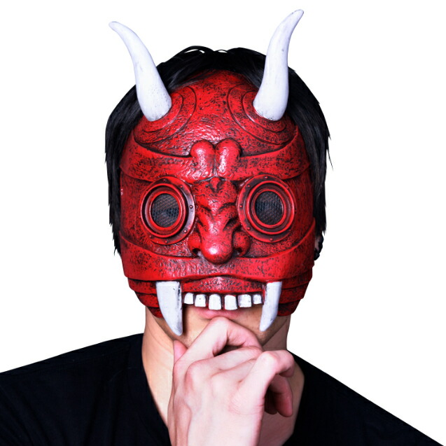 楽天市場】ハーフ鬼マスク 赤【節分 豆まき 鬼 悪魔 デビル 半面マスク