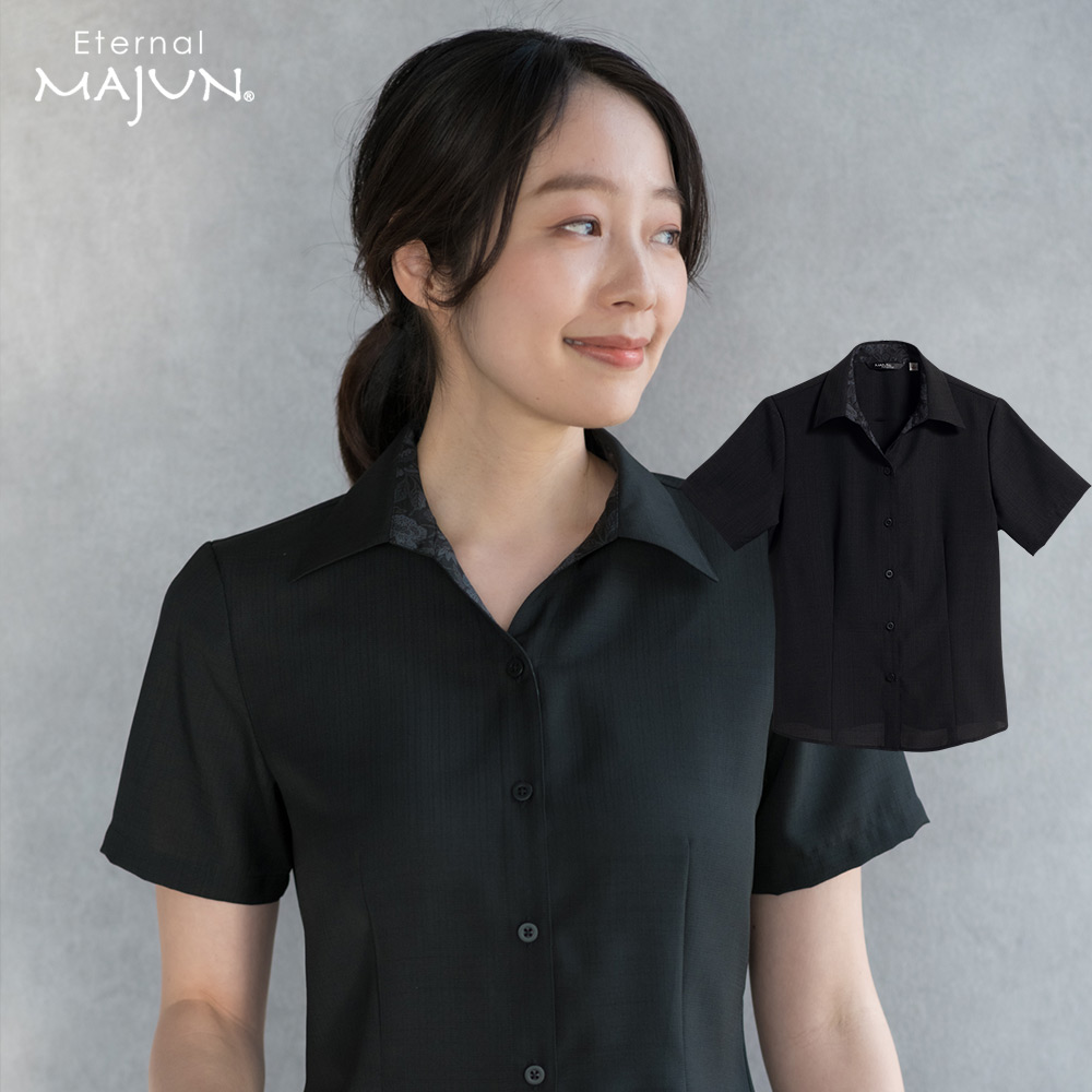 かりゆしウェア 【 クーポン 配布 ★ マラソン 期間中 】 日本製 沖縄 かりゆし シャツ 喪服 黒 ブラック アロハシャツ アロハ MAJUN マジュン majun ギフト プレゼント 燕に牡丹