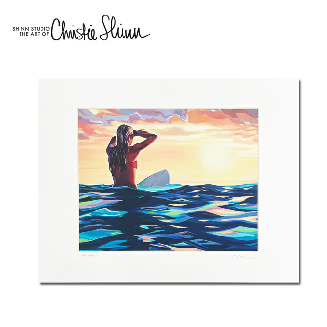 クリスティシン アートプリント LAST WAVE 28.0×35.5cm【Christie Shinn  ハワイ ハワイアンアート　ハワイアン雑貨  絵 アーティスト  西海岸風 テイスト　インテリア アート 】