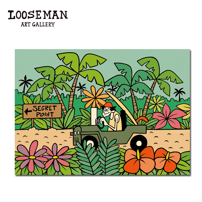 楽天市場 定形郵便84円 ルーズマン ポストカード Tropical Paradise Looseman ハワイ サーフ 雑貨 西海岸 カリフォルニア サーフィン カード アート ハワイアン インテリア 飾り 波乗り 車 旅 イラスト 南国 サーフアート メッセージカード おしゃれ トロピカル