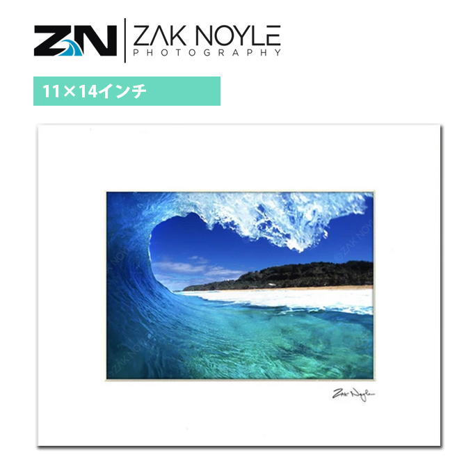【11×14インチ】 ザックノイル マットプリント Perfect Curl 28.0×35.5cm【zak noyle ハワイ 写真 インテリア ハワイアン雑貨  ハワイアンアート サーフィン 海 波 フォトグラファー】