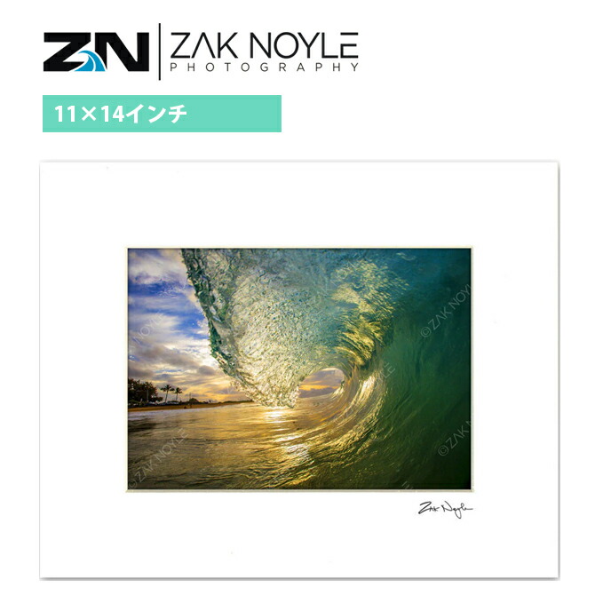 【11×14インチ】 ザックノイル マットプリント SEA GLASS 28.0×35.5cm【zak noyle ハワイ 写真 インテリア ハワイアン雑貨  ハワイアンアート サーフィン 海 波 フォトグラファー】