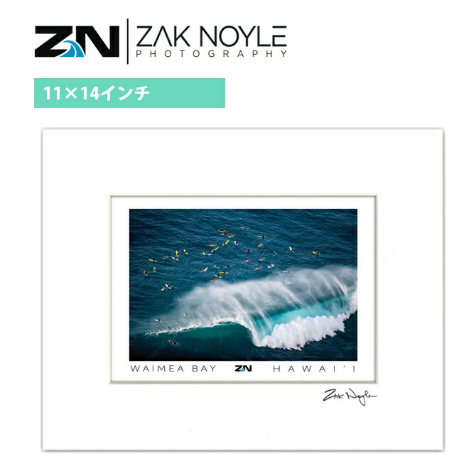 【11×14インチ】 ザックノイル マットプリント Waimea Bay 28.0×35.5cm【zak noyle ハワイ 写真 インテリア ハワイアン雑貨  ハワイアンアート サーフィン 海 波 フォトグラファー】