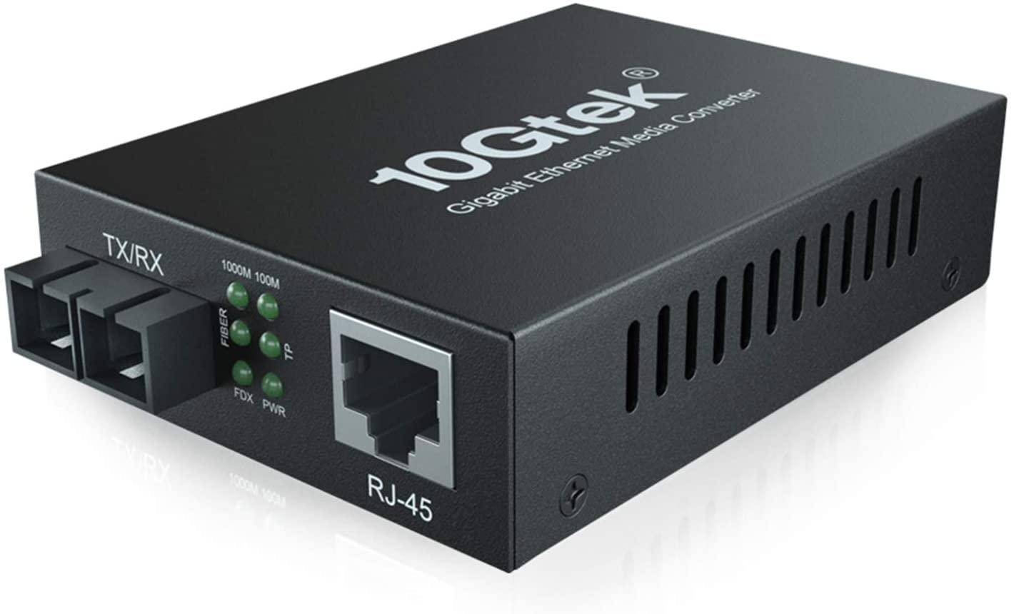 10Gtek ギガビット イーサネット 光メディアコンバーター,デュアル SC ファイバー コネクター,マルチモード,1310nm,伝送距離最大1.5km