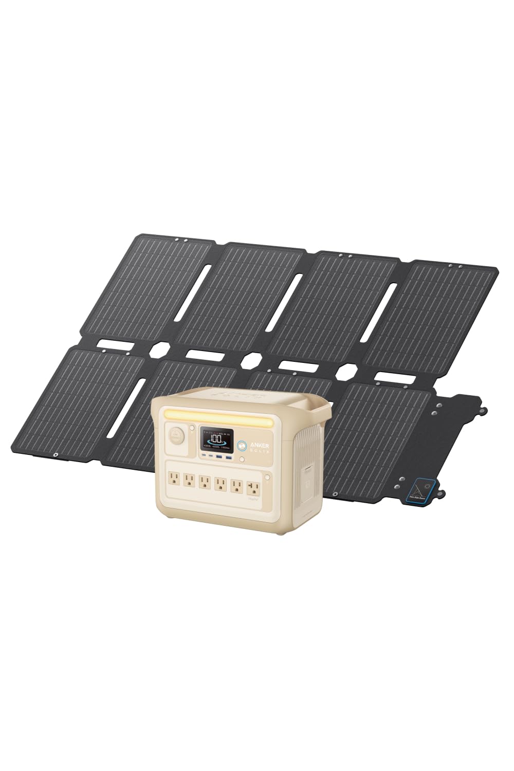 Anker Solix C1000 Portable Power Station (ベージュ) with Anker Solix PS100 Compact Portable Solar Panel ソーラーパネルセット ぽーたぶる電源 58分急速充電 大｜SelectSHOP 岐阜 店