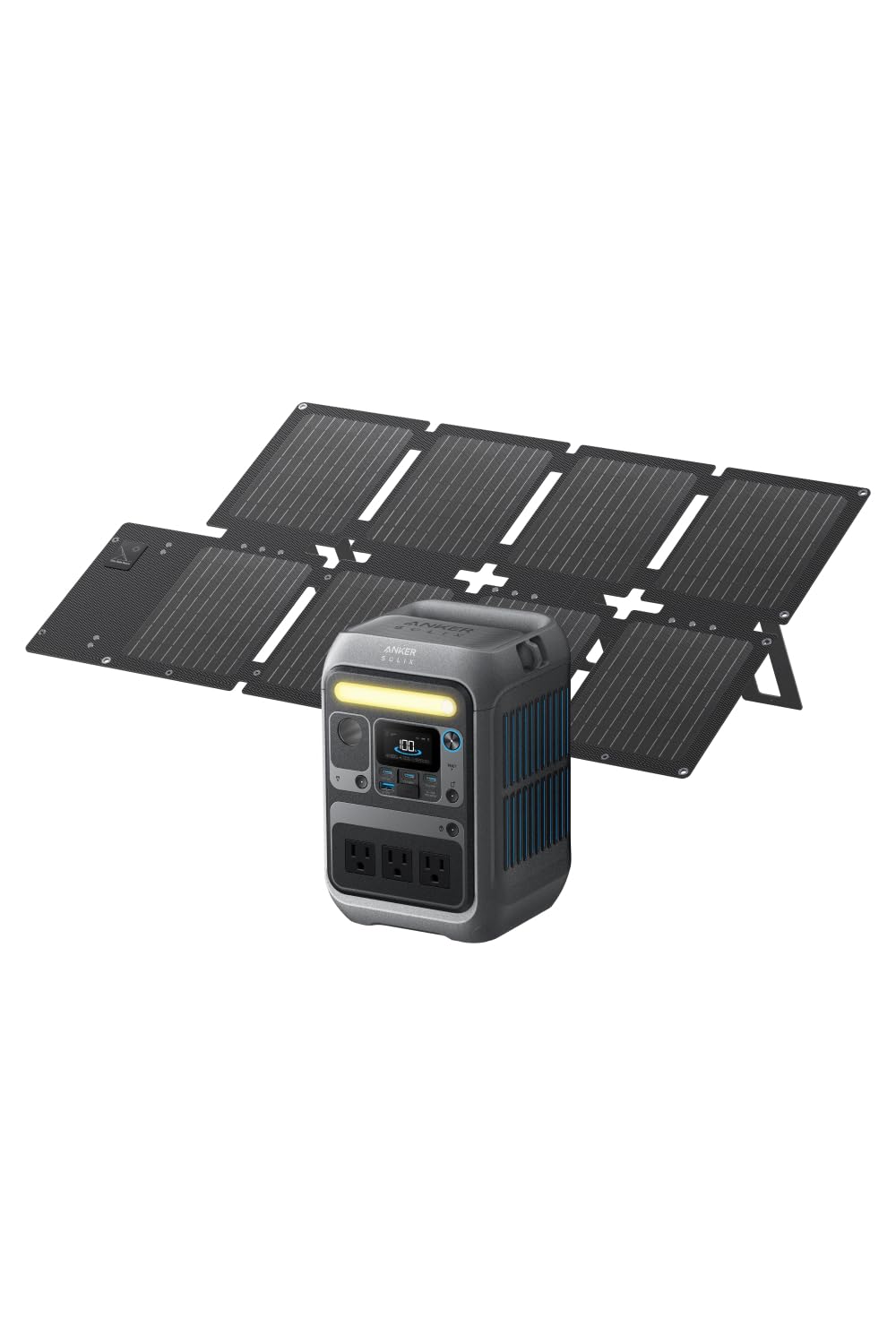Anker Solix C300 Portable Power Station with Solix PS60 Compact Portable Solar Panel 288Whポータブル電源と60Wソーラーパネルセット ぽーたぶる電源 定格出力300W
