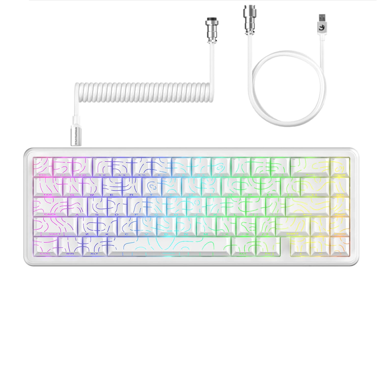 ATTACK SHARK X65 HEラピッドトリガーキーボード、磁気軸、65% 有線ゲーミング キーボード、0.01mm RT精度、0.125msレイテンシー、8Kポーリングレート、0デッドゾーン、snap tap、128Kスキャンレート、QMK ウェブ
