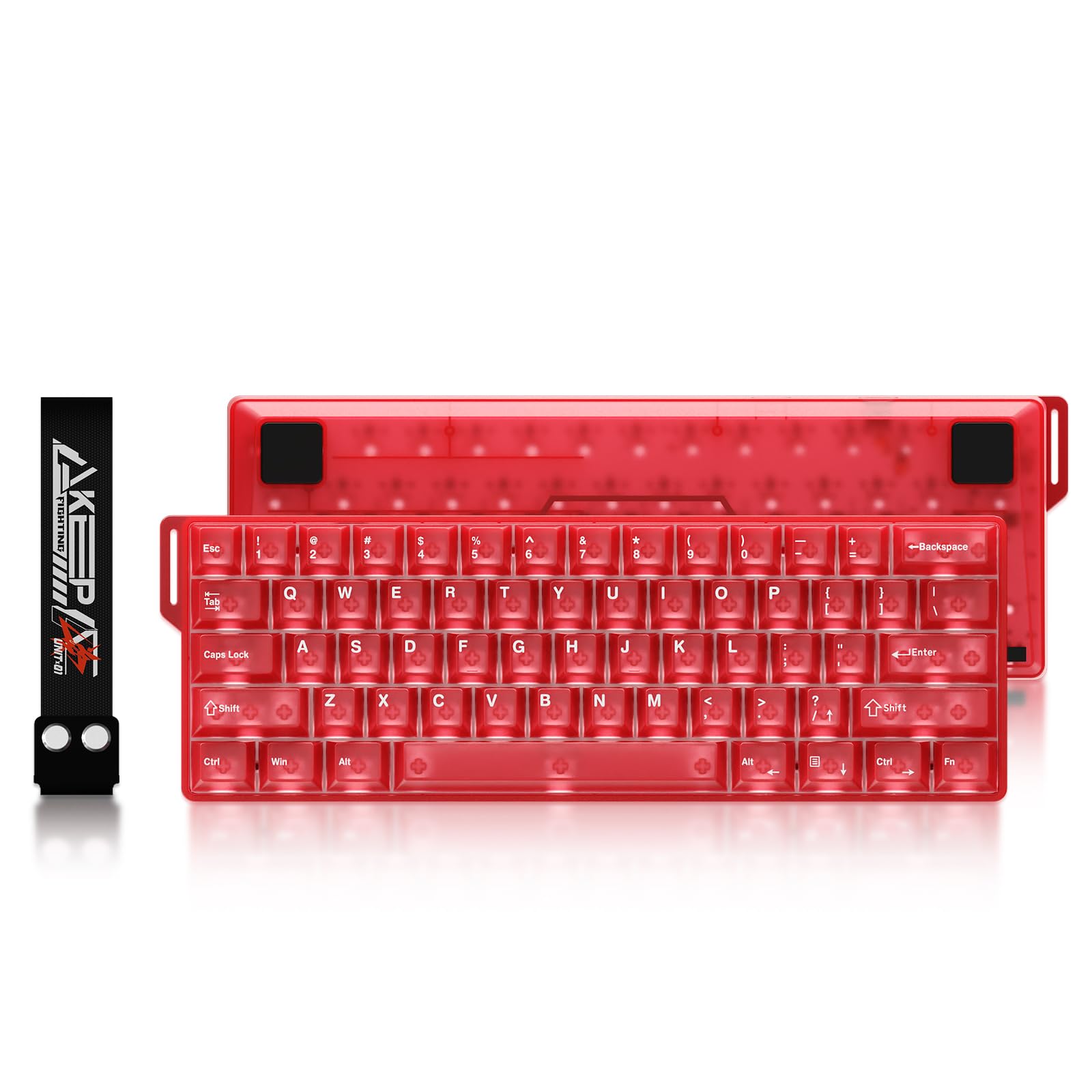 DAREU COOL60 半透明デザイン 0.01mm ラピッドトリガー対応 ゲーミングキーボード 有線8000hzポーリングレート 磁気スイッチ ホットスワップ SOCD対応 テンキーレス 60%英語配列 赤/レッド【1年間メーカー保証】