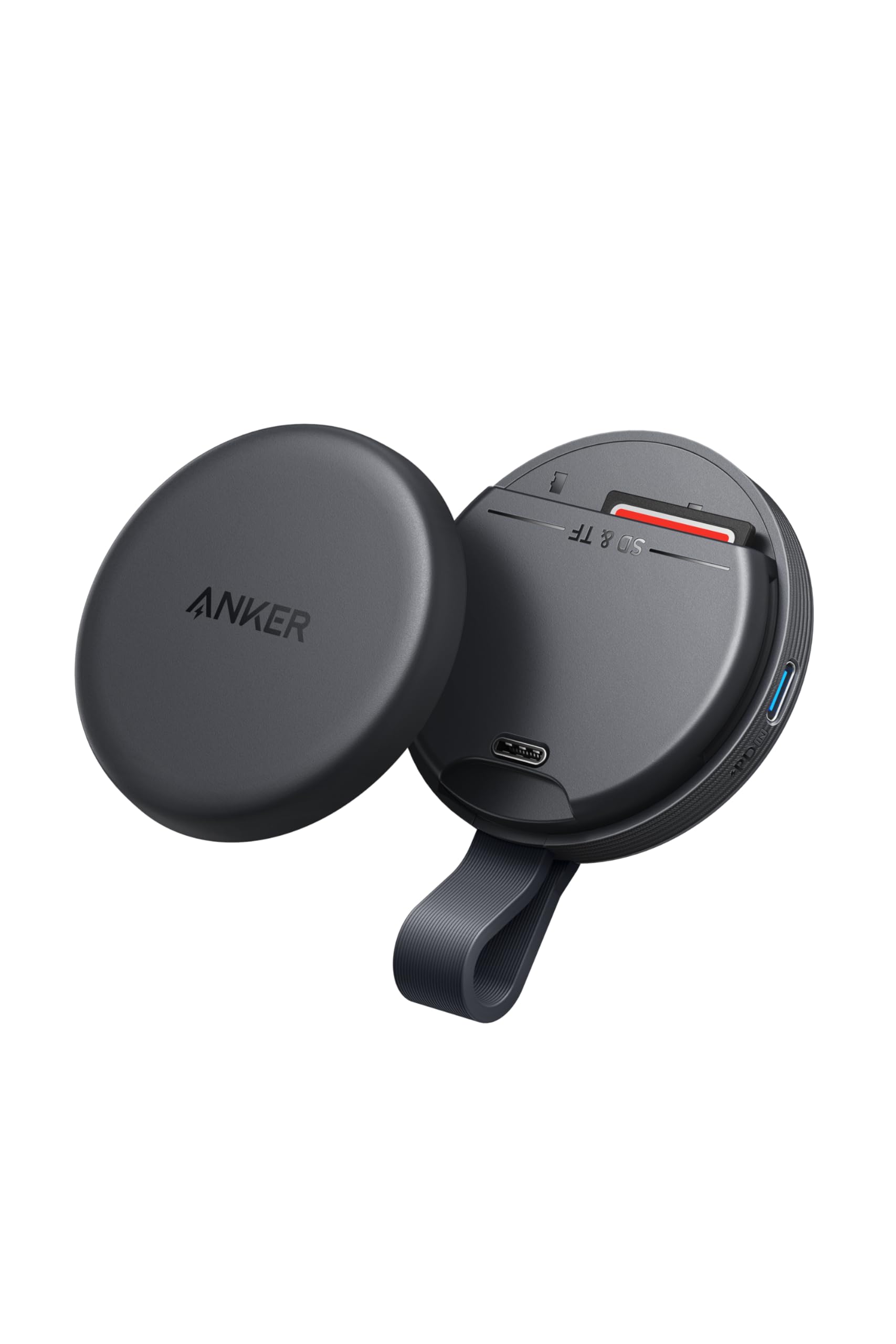 Anker MagGo USB-C カードリーダー (3-in-1, 10Gbps) ブラック USB PD対応USB-Cポート SDカードスロット microSDカードスロット最大10Gbpsで高速データ転送 最大42.5W高出力 パススルー急速充電マグ
