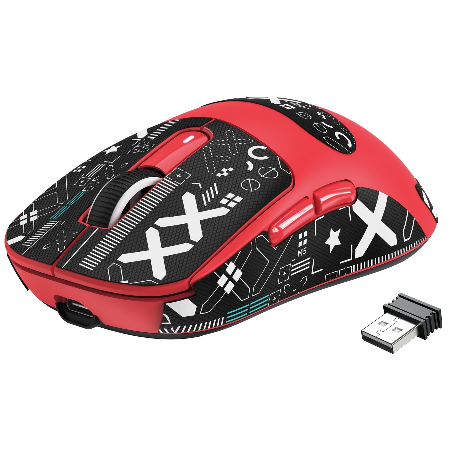 A.JAZZ x ATTACK SHARK X3 ゲーミングマウス 超軽量49g ワイヤレス2.4 G/Bluetooth/有線Type-C 滑り止めシール付き オリジナル位相PAW3395センサー 最高クラス精度26000DPI持ち DIY 持ち運びに便