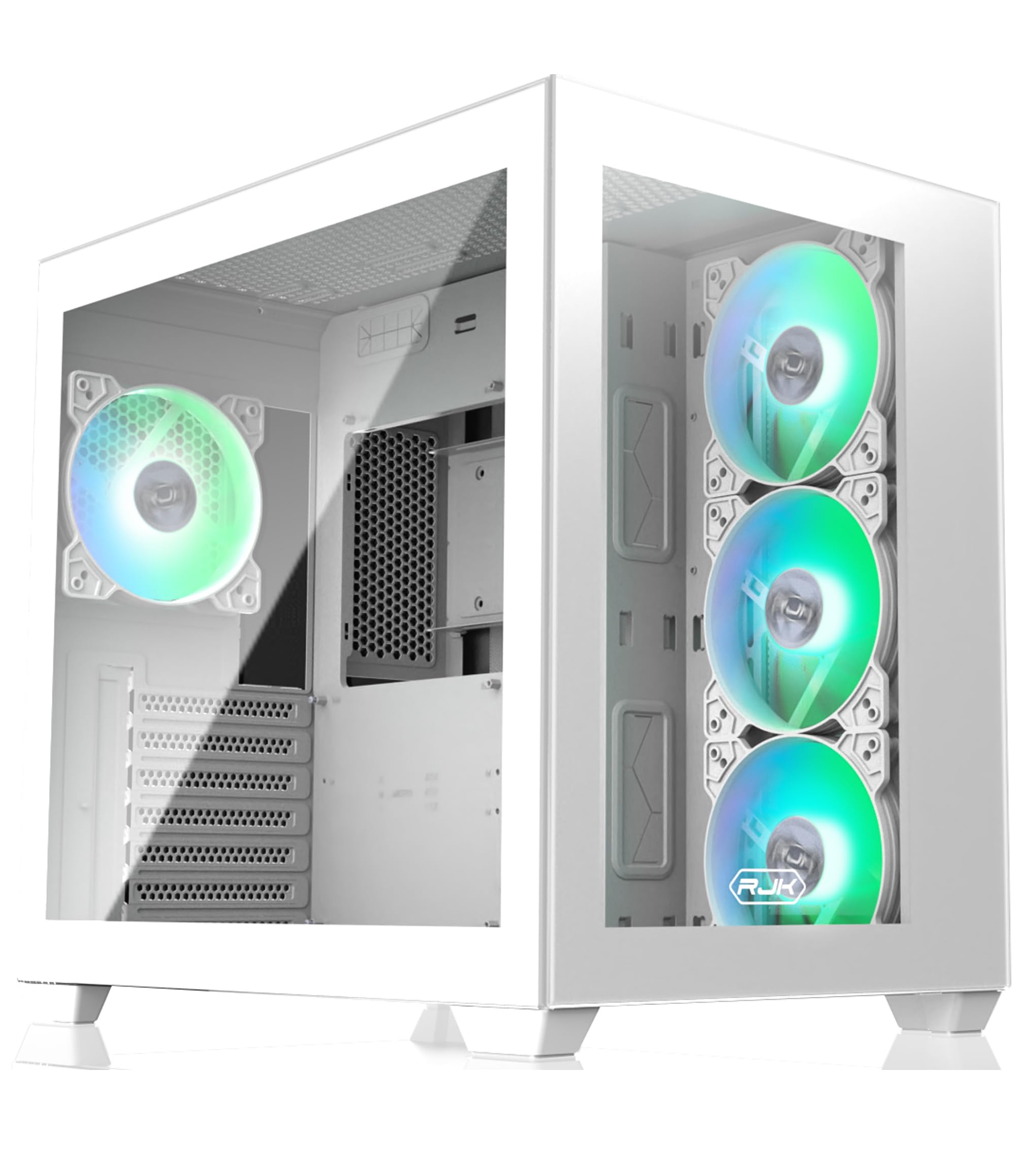 RAIJINTEK ライジンテック PCケース PAEAN C7 WHITE TG4 ATX対応 ミドルタワー型 強化ガラス デュアルチャンバー設計 12025ARGBファン4基を搭載 (0R20B00235)