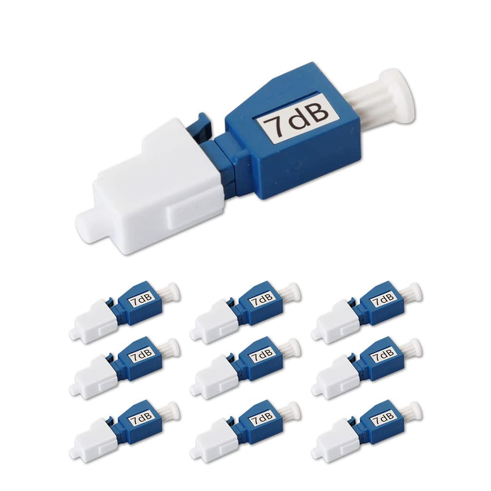 10Gtek 光ファイバー減衰器 LC/UPC シングルモード 光固定減衰器(アッテネータ) オス-メス 3dB/5dB/7dB/10dB選択可 10個入り