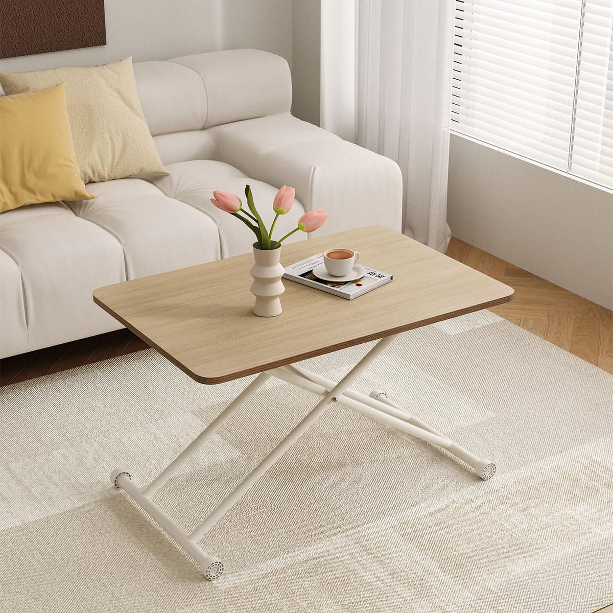 楽天市場】Yumcute 昇降テーブル ガス圧昇降式テーブル 幅90cm×奥行