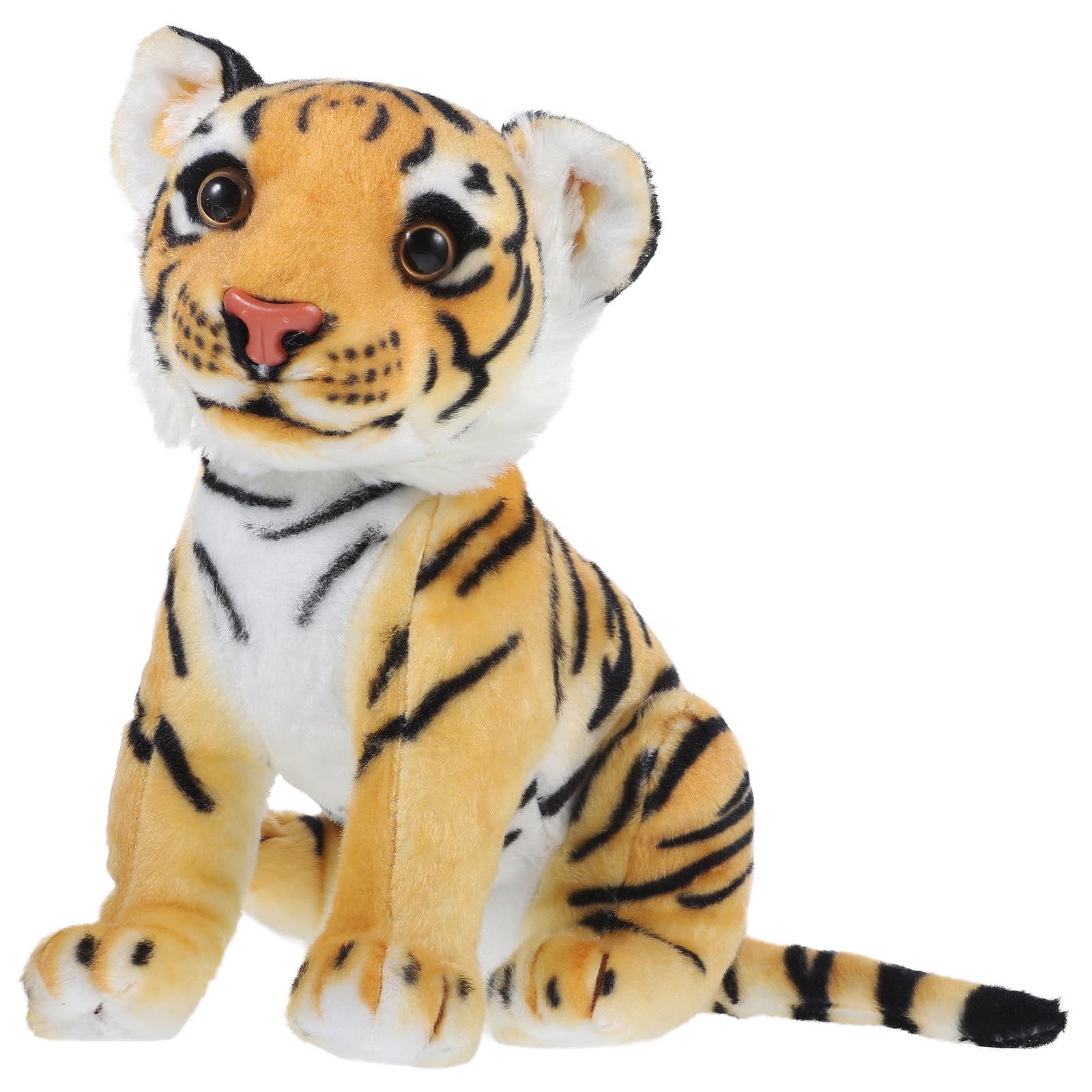 POPETPOP 虎 とら タイガー ぬいぐるみ リアル ぬいぐるみ リアル 寅 寅年 27CM 動物 ふわふわ 黄 27x15cm