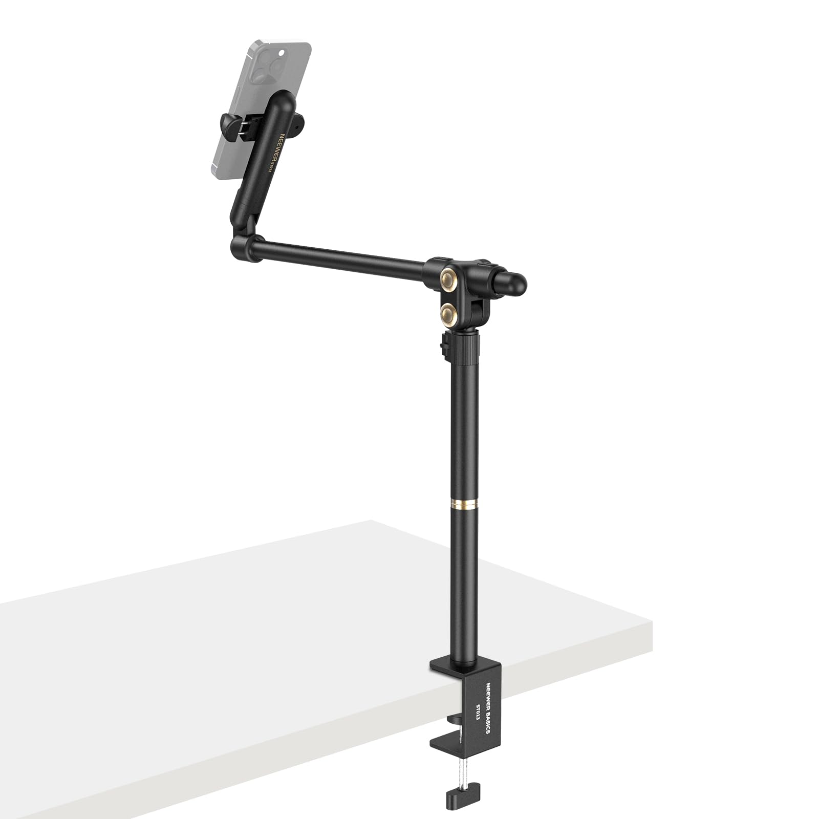NEEWER BASICS オーバーヘッドスマホマウント スマホホルダースタンド 金属製 俯瞰撮影 卓上三脚カメラリグ iPhone Android対応 料理/化粧/描画/Vlog/生放送/写真撮影/ビデオ録画用 ST013