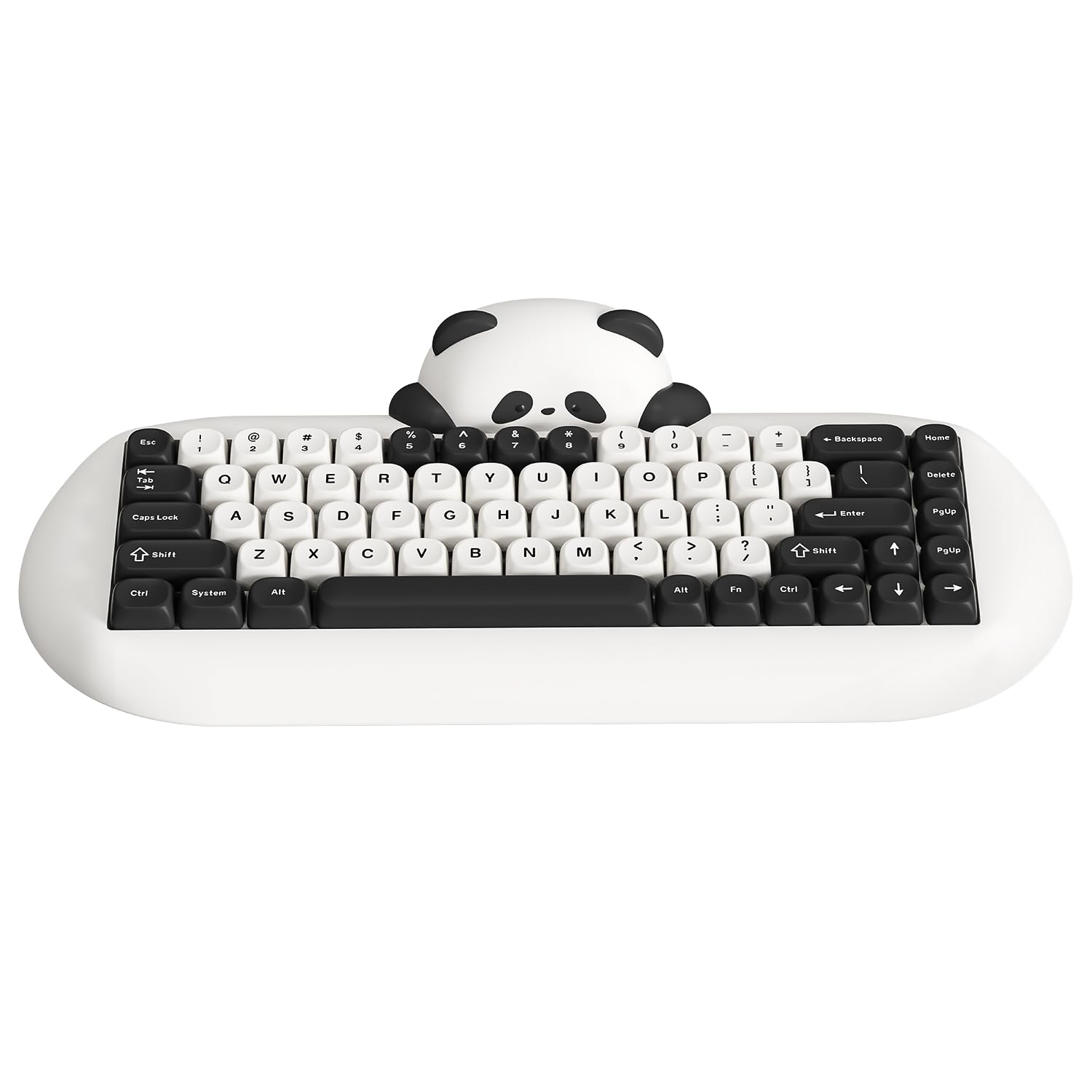 YUNZII C68 ワイヤレスメカニカルキーボード かわいいパンダ 65％ 無線 ホットスワップ シリコーン 人間工学 ゲーミングキーボード三つモード BT5.0/2.4G/有線 RGBバックライト NKRO Win/Mac用 技適認証取得(パンダスイッ