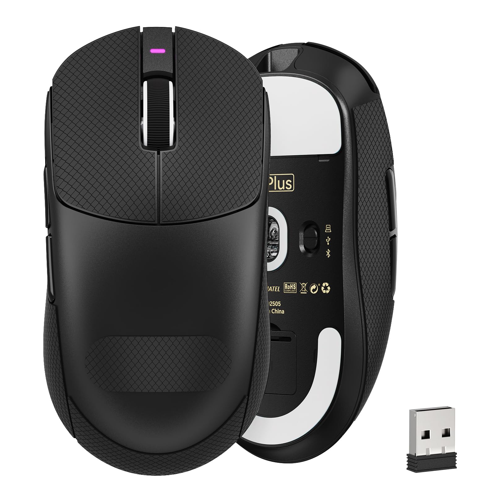 ATTACK SHARK X8PLUS ゲーミングマウス ワイヤレス無線 40Kセンサー 軽量55g 1Kポーリングレート 低遅延 2.4G/Bluetooth/USB有線 充電式 6個プログラムボタン 200時間連続使用可能 「技適認証取得済み」 グリッ