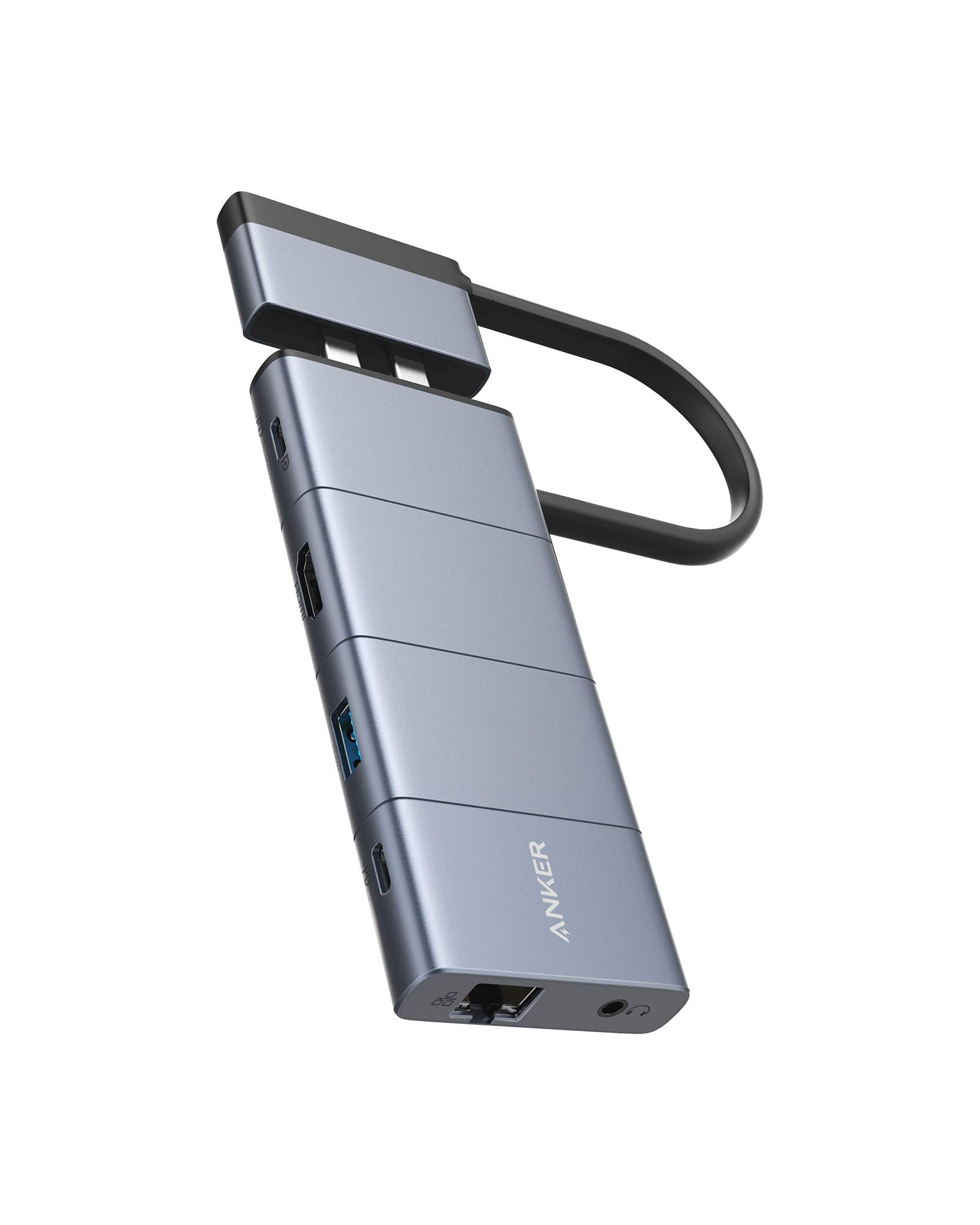 Anker PowerExpand 9-in-2 USB-C メディア ハブ 4K HDMIポート 100W PD対応 多機能USB-Cポート USB-Aポート 1Gbps イーサネット 3.5 mm オーディオジャック microSD & SDカード ス