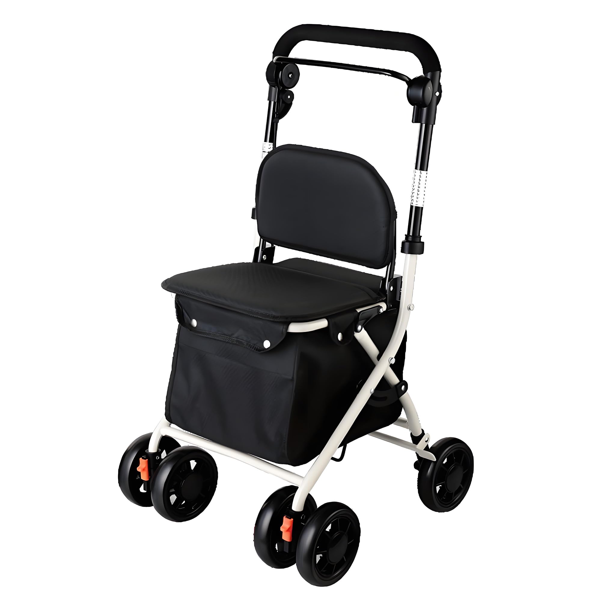 YLOVABLE 手押し車 高齢者 ておしぐるま 老人 軽量 座れる 老人用カート シルバーカー コンパクト 歩行器 高齢者用 歩行車 折りたたむ 歩行補助 老人 3段高さ調節 ブラック｜SelectSHOP 岐阜 店