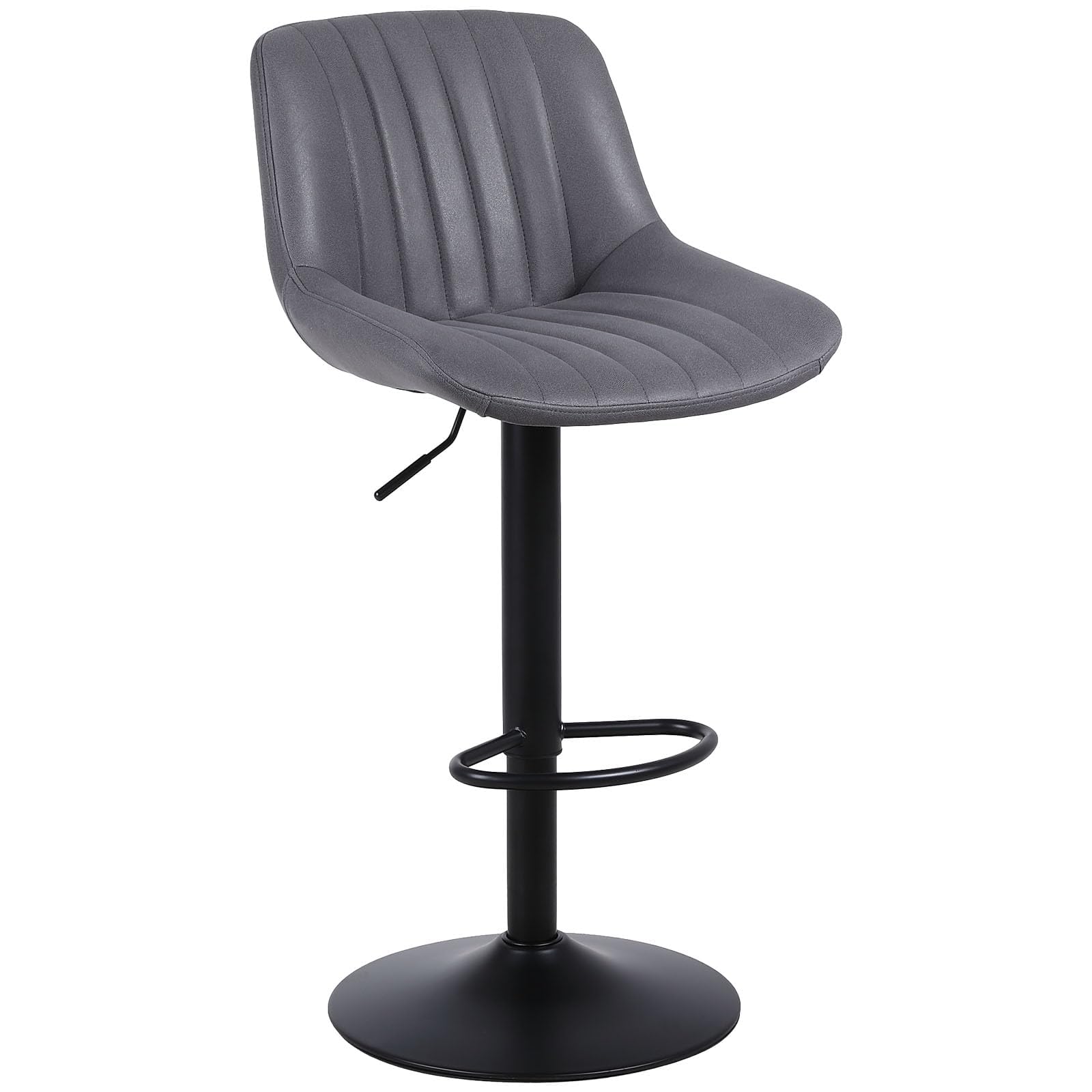 Youhauchair カウンターチェア 1脚 背もたれ ハイチェア 調節可能 回転バーチェア 足置き 昇降式ハイチェア フェイク PUレザー キッチンチェア グレー｜SelectSHOP 岐阜 店