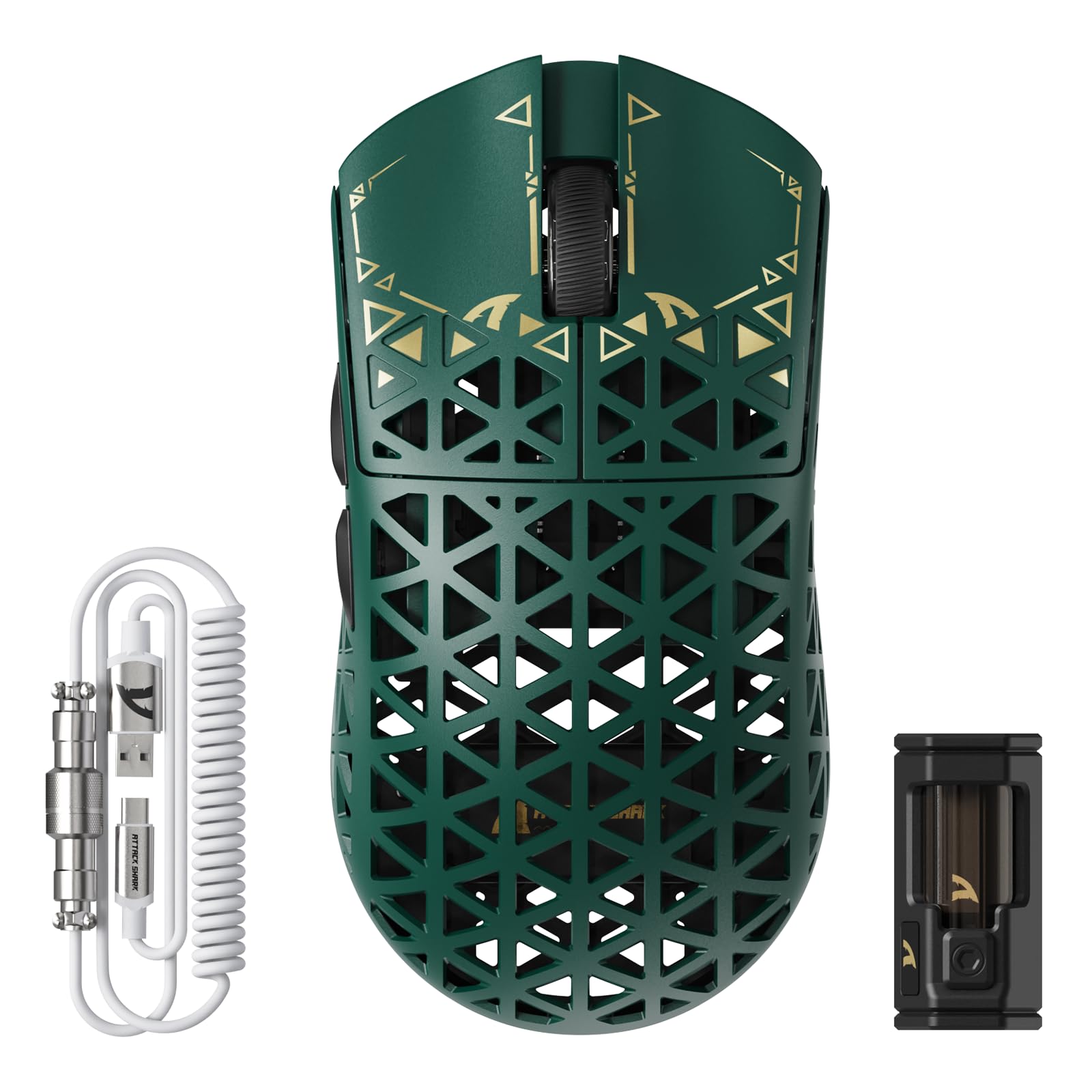 ATTACK SHARK R5Ultra 無影 カーボンファイバー製無線ゲーミングマウス 超軽量39g±3 PAW3950MAX ワイヤレス 2.4g/bluetooth/USB-C Nordic52840マウス コイルケーブル付き 「技適認証取得済み」(
