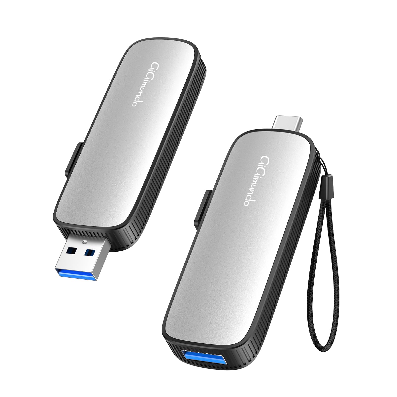GiGimundo M201ポータブルSSD 10Gbps外付けSSD 1TB usb3.2 (Gen2)読み取り速度1000mb/秒 type-C/type-A 両対応 PS5/PS4/テレビ録画対応 超小型 軽量 3年間のメーカー保証で、ポータブル ス