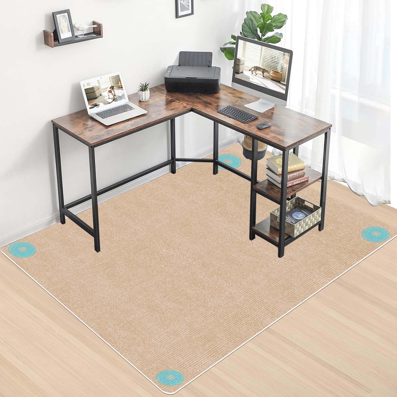 【 限定ブランド】チェアマット YIDIHO いすマット 160×140cm 厚さ4mm 滑り止め 床保護マット フロアマット クッション 防音 TPRマット 吸音防音マット 床暖房対応セルフ粘着 丸洗い可能騒音対策 床の傷防止カーペット ゲーミングチェア