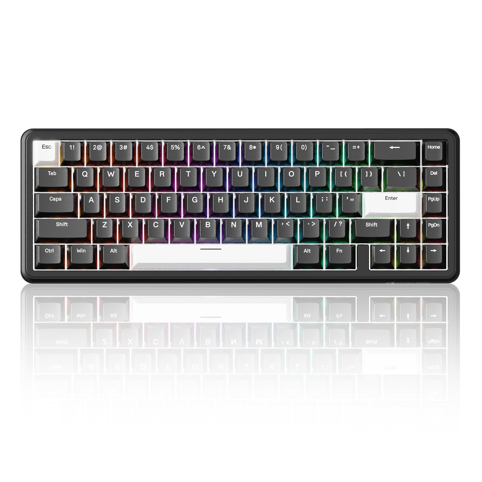 ATTACK SHARK X65 HEラピッドトリガーキーボード、磁気軸、65% 有線ゲーミング キーボード、0.01mm RT精度、0.125msレイテンシー、8Kポーリングレート、0デッドゾーン、snap tap、128Kスキャンレート、QMK ウェブ