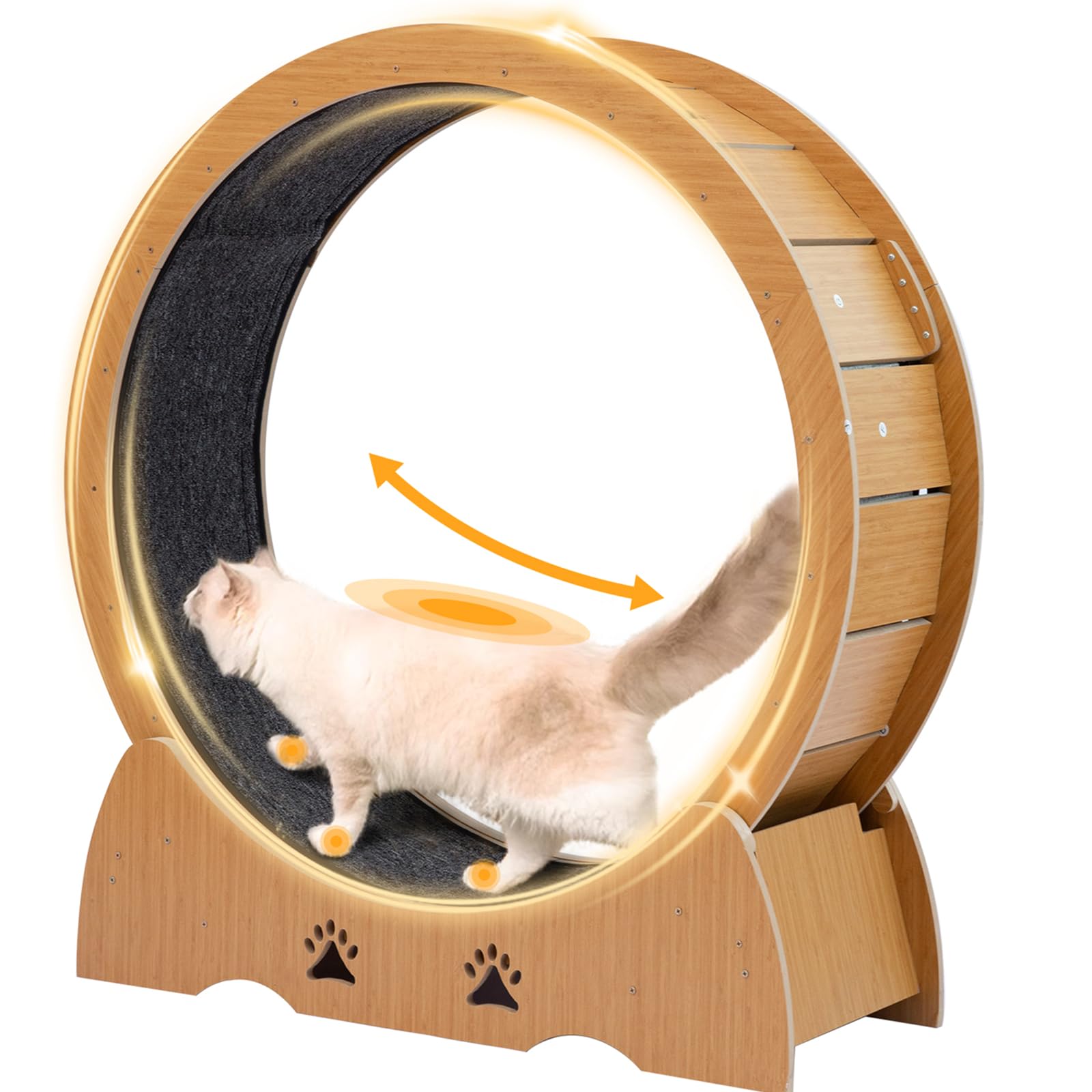 Shinyever キャットホイール 猫の車輪 猫 ホイール 猫用トレッドミル 直径100cm 猫ランニングホイール 回し車 猫用回し車 運動不足解消 低騒音とロック装置 日本語説明書付き
